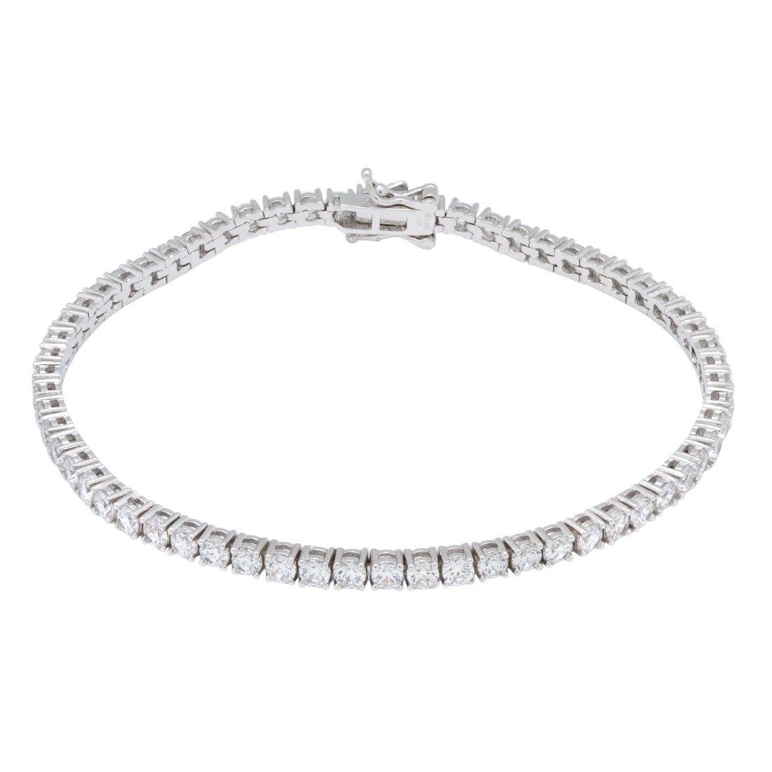 King Ice 3mm Tennis Bracelet - White Gold - WHITE GOLD
